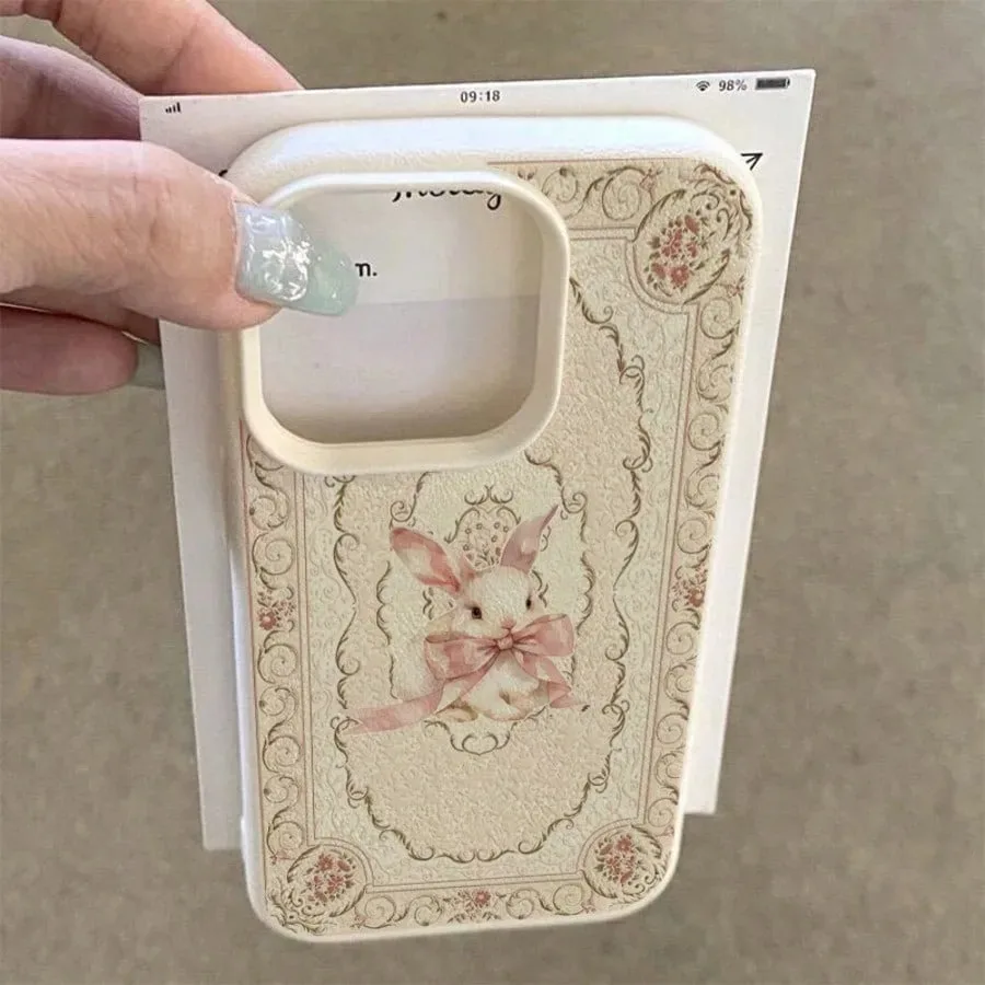 รูปสินค้า เคสโทรศัพท์ TPU ลายกระต่ายโบว์ชมพูหวาน ปกป้อง iPhone ได้ทุกรุ่น