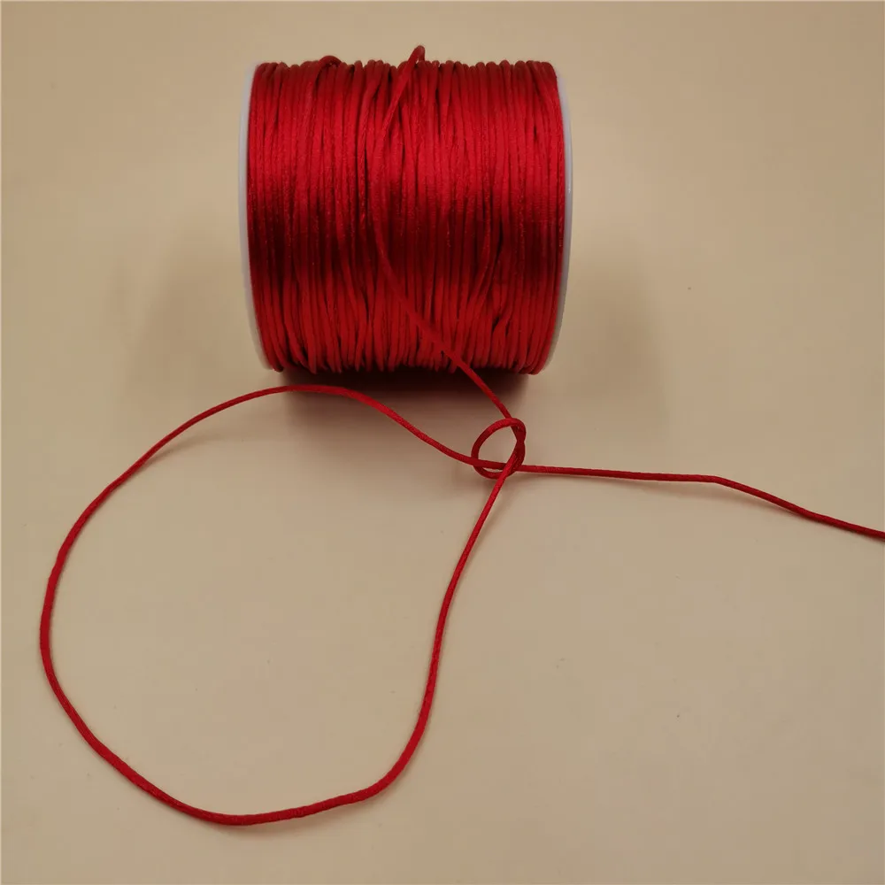 Macrame Cord 1MM 50meters/roll Red Macrame Cord Strong Braided Silk Satin Nylon Rope DIY Making Findings Beading Thread Wire