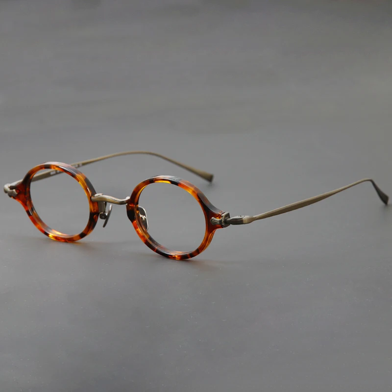 Small Size Acetate Titanium Glasses Frame Men Retro Round Optical Frame ...