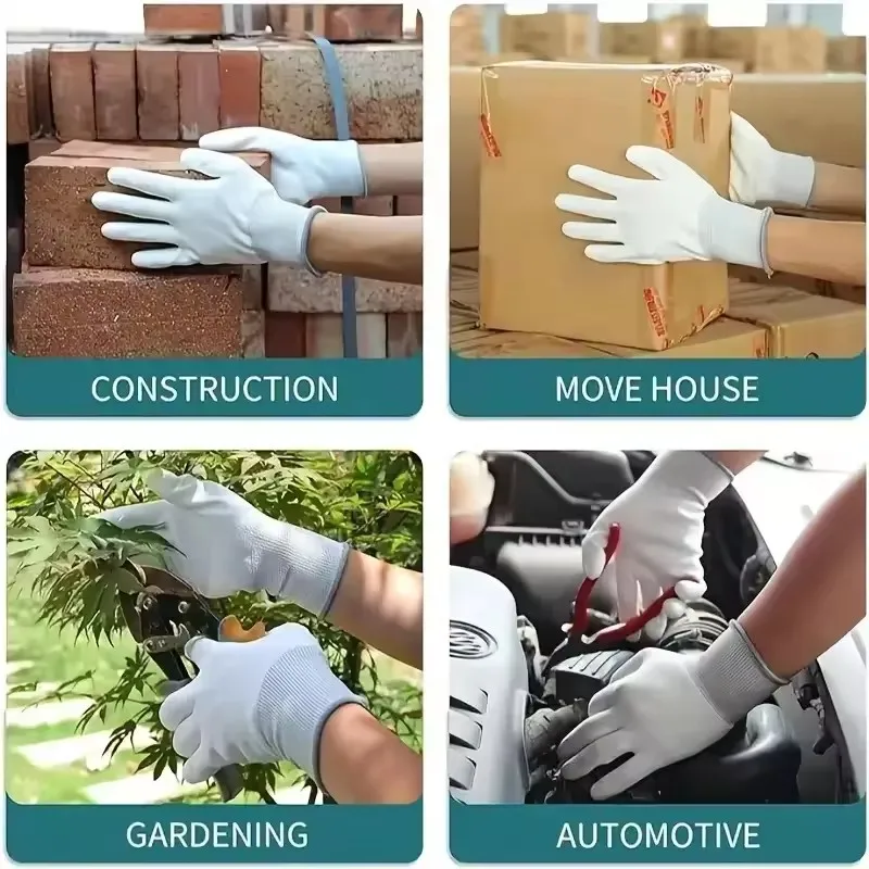 12pairs Antistatic Gloves Anti Static ESD Electronic Working Glove Pu Coated Palm Coated Finger Antiskid for Finger Protection