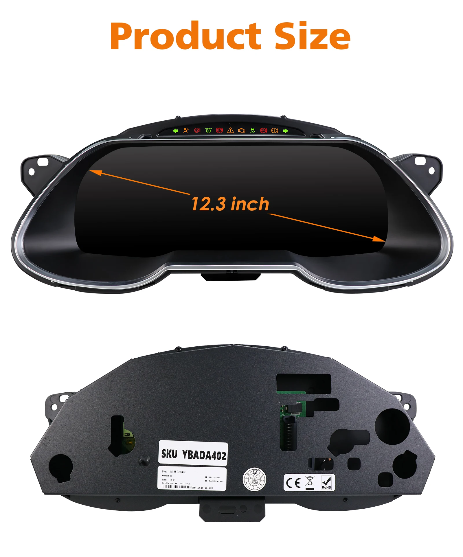 Hizpo - Panel de Instrumentos Digital LCD de 12.3 Pulgadas para Automóvil, para Audi A4 2013 2014 2015 2016, Modificación de Radio de Auto, Panel de Instrumentos, Pantalla de Instrumentos, Velocímetro, Sistema Linux 5.4, Cabina Virtual 7