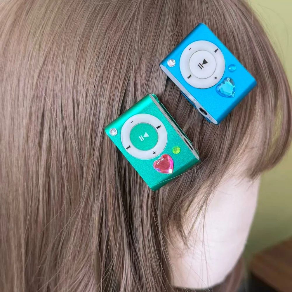 Original Love Diamond Hair Clip Music Player - Vintage Y2K Girl Valentine's Day Gift & Harajuku Accessory