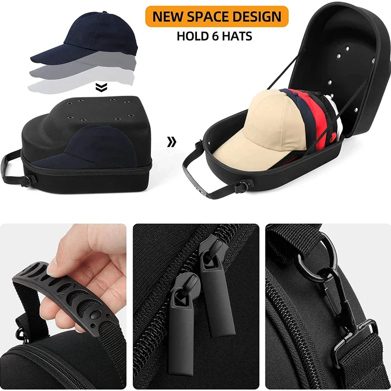 Hat Travel Bag Baseball Cap Case Sport Storage Box Display EVA Carrying Bags Solid Color Unisex