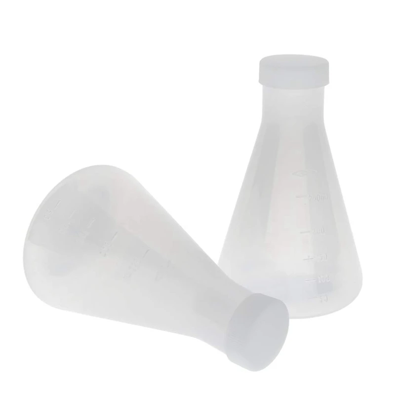 

Laboratory Graduated Plastic Conical Erlenmeyer Flask, Measurable, Smooth Thick Wall, 4 Bottles Of 250Ml