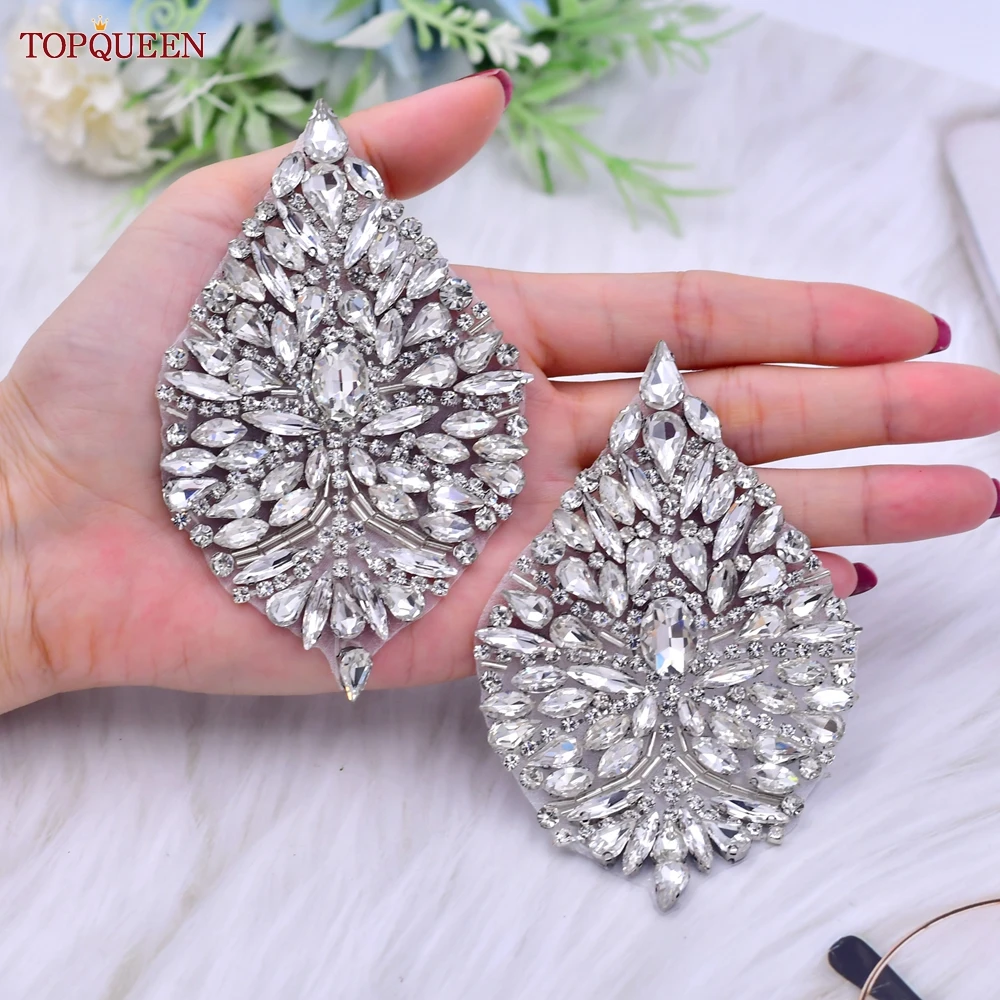 TOPQUEEN Shiny Rhinestone DIY Gift Manual Decorations for Party Bridal High Heels Shoe Clothes Hats Bags Patch Accessories SP04