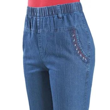 Jeans Women 2025Summer New Thin Cowboy Trousers Loose High Waist Large Size Middle-Aged Elderly Mothers Casual Denim Pants Lady