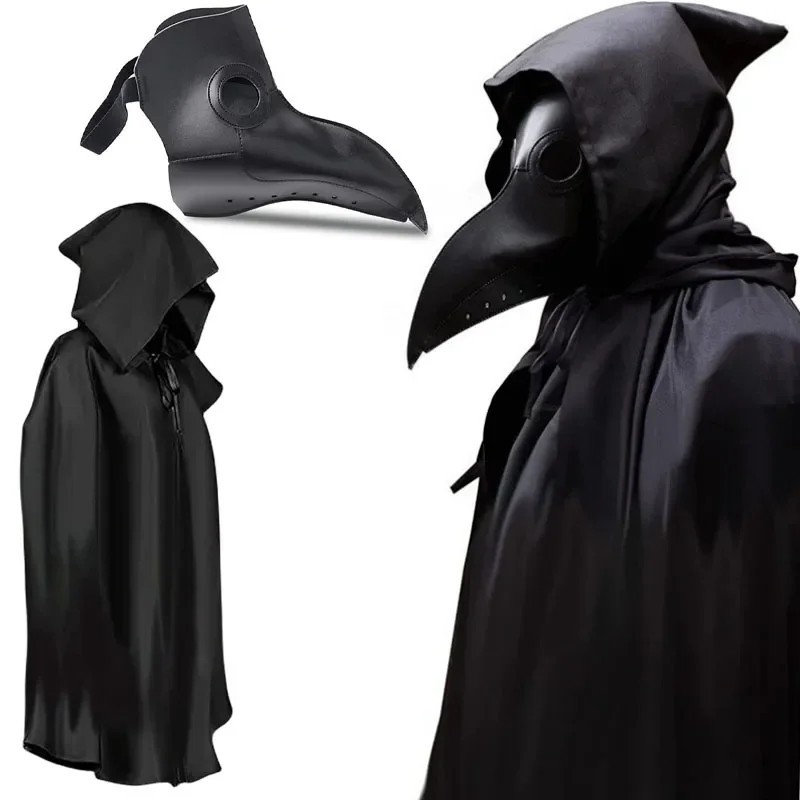 

Halloween Medieval Plague Doctor Cosplay Costume Death Doctor Schnabel Mask Cloak Cape Halloween Party Uniform Adult Men Women