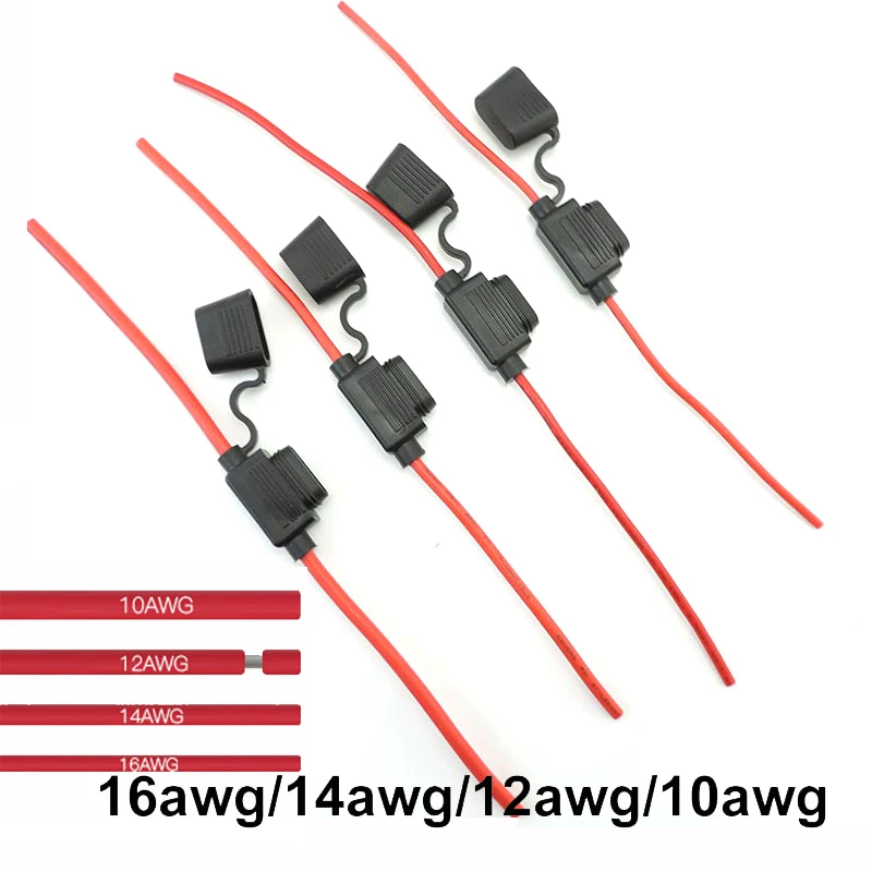

Auto Car Blade Inline Types Fuse Waterproof Hrproof Holder Case Motor Tap Blow Blo 16/14/12/10AWG Wire Cutoff Switch Socket H2