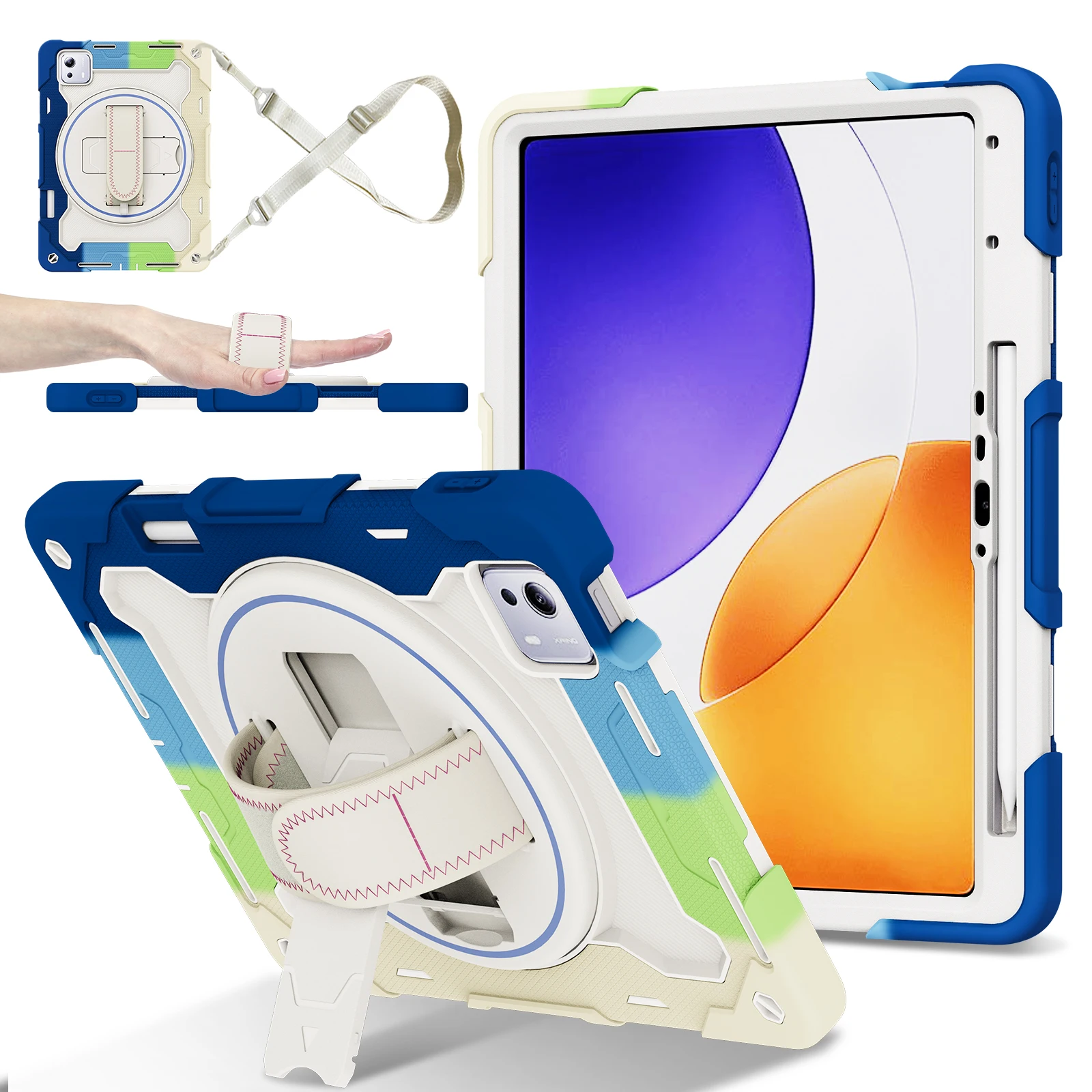 Durable 360° Rotating Kids Safe Rugged Stand Case - Shockproof Silicone Armor Cover
