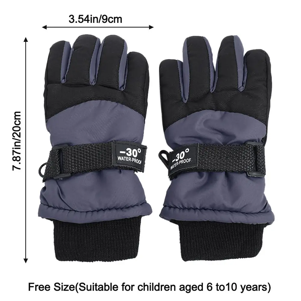 Fashion Outdoor Non-slip Cartoon Cute Waterproof Kids Ski Gloves Thick Warm Sports Mittens