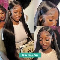 Perruque Lace Front HD Transparente Bling Hair, Cheveux Humains Raides Pré-Pluckés, Brésiliens Remy, 13x4 et 13x6, pour Femmes 6