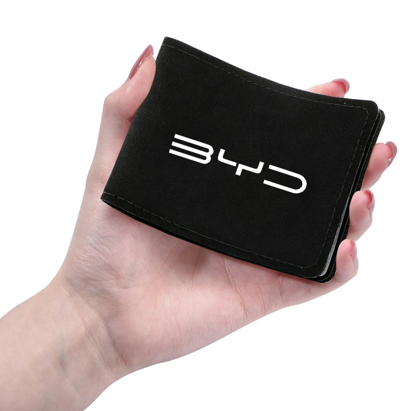 Driver License Cover Auto Suede Anti-Fur Car Driving Documents Case Credit Card Holder For BYD Tang F3 E6 Atto Yuan Plus Song