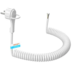 Flexible Grounded Power Extension Cable with Extra Flat Plug (3m white)