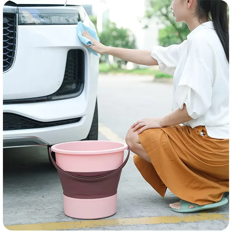 Portable Folding Bucket 5/10/17L Multifunctional Silicone Bucket for Car Washing Fishing Camping folding bucket