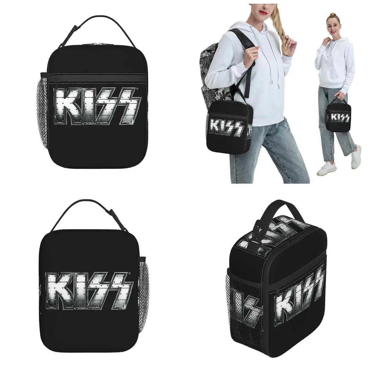 Kiss Heavy Metal Insulated Lunch Bags Thermal Lunch Container Rock Brand Large Box Tote Girl Boy College Travel