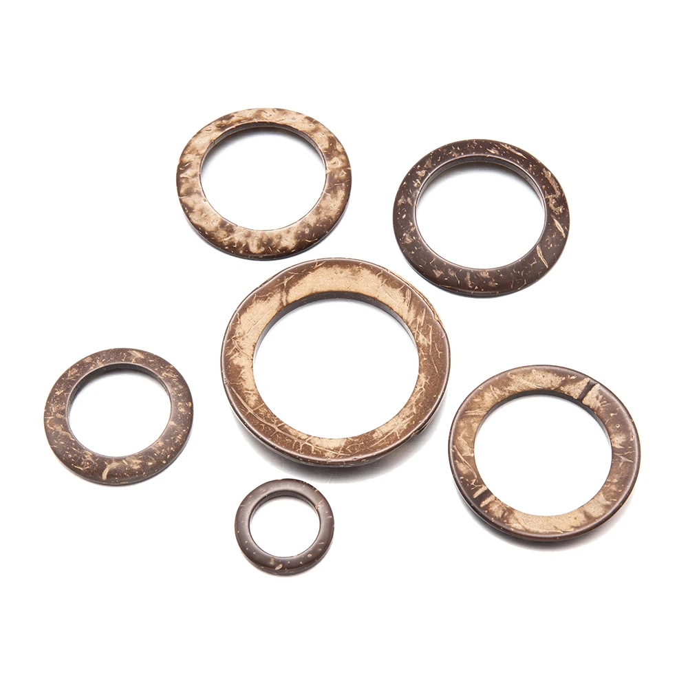 10Pcs 2/3/4/5cm Natürliche Kokosnuss Runde Taste Holz Stecker DIY Ohrring Armband Halskette schmuck, Die Entdeckungen Zubehör – Detail 2