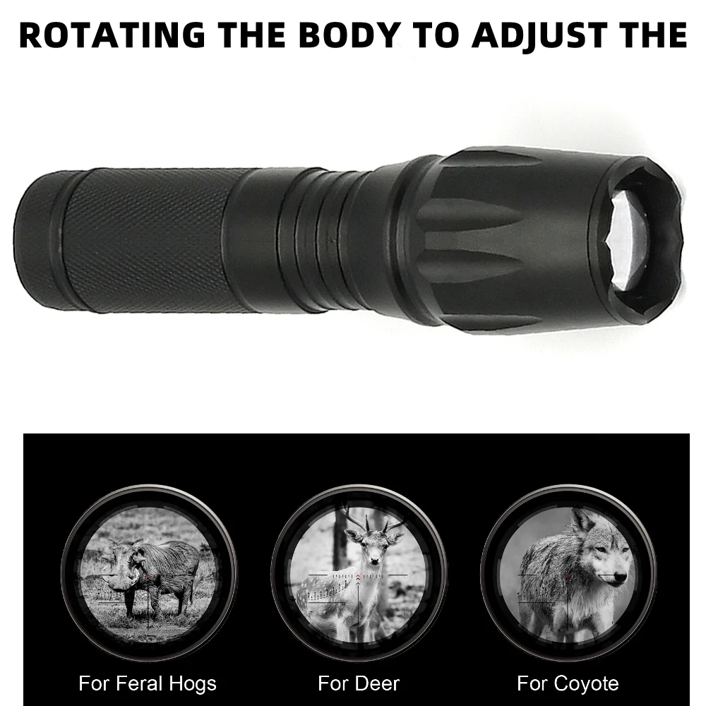 Description Picture 6 of itemTelescopic zoom infrared flashlight 26650 battery charging Aluminum alloy flashlight night vision device fill up infrared lamp