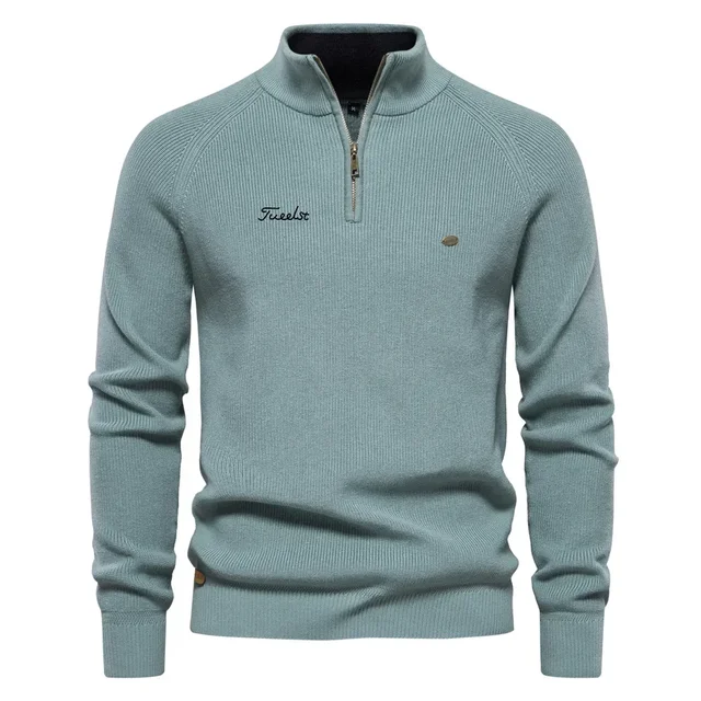 New Luxury Men's Golf Sweater Long Sleeve Round Neck Outdoor Casual Brand Pullover Fashion Brand