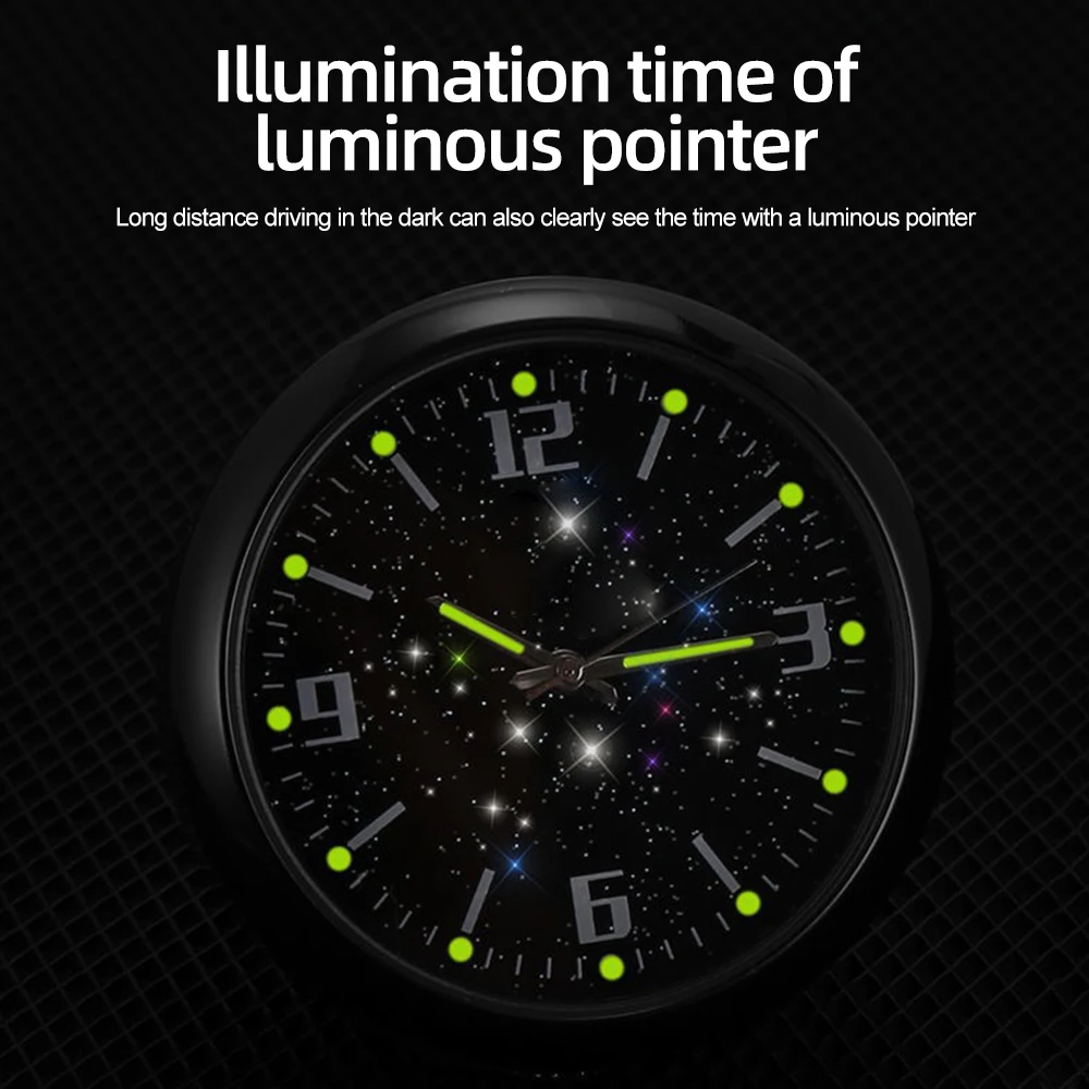 Car Clock Luminous Mini Automobiles Internal Stick-On Digital Watch Mechanics Quartz Clocks Auto Ornament Car Accessories Gifts car clock