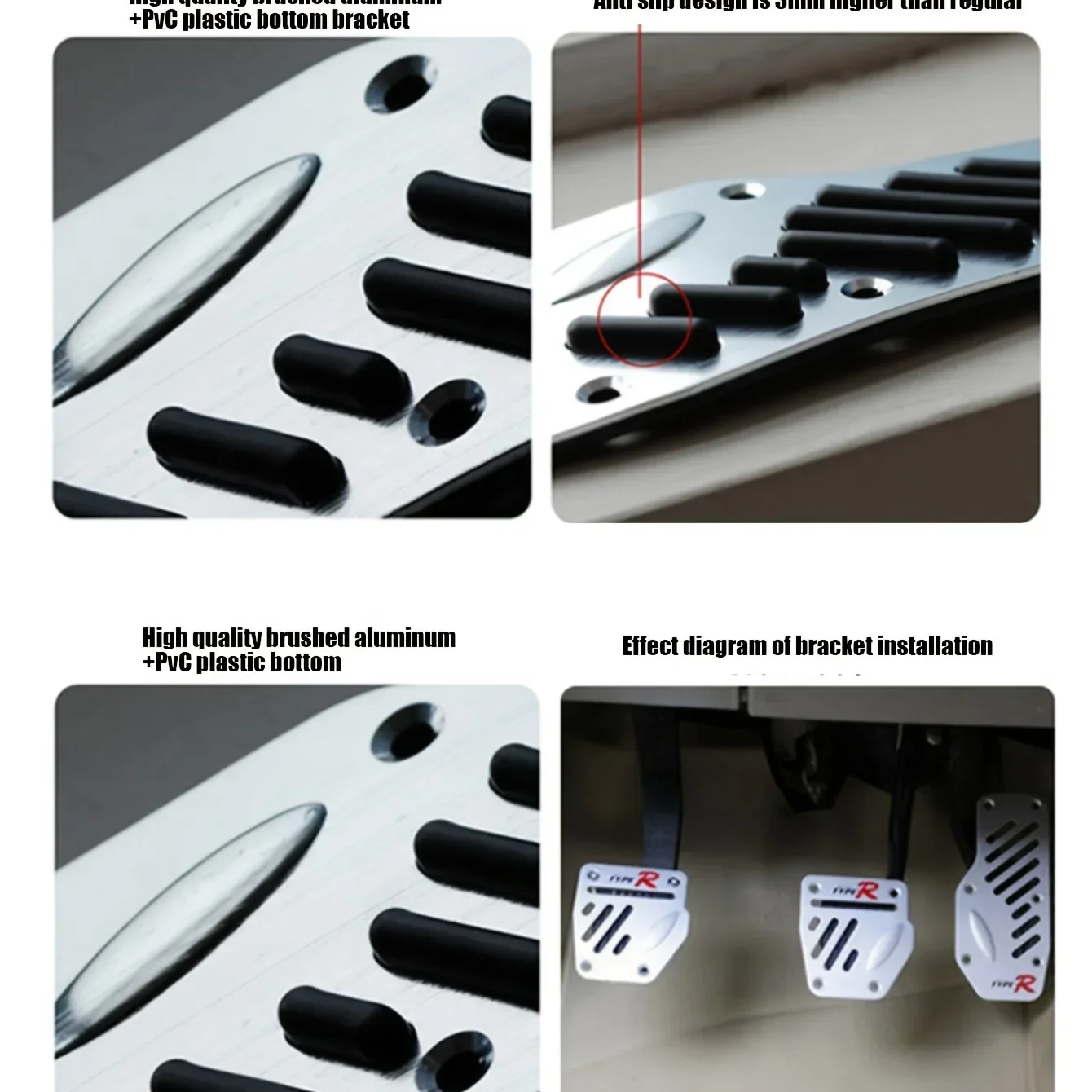 Neue 2/3 stücke Universal Nicht-Slip Aluminium Schaltgetriebe Auto Pedal Abdeckung Set Kit Pedali Rot/Blau/silber Auto Zubehör – Detail 12