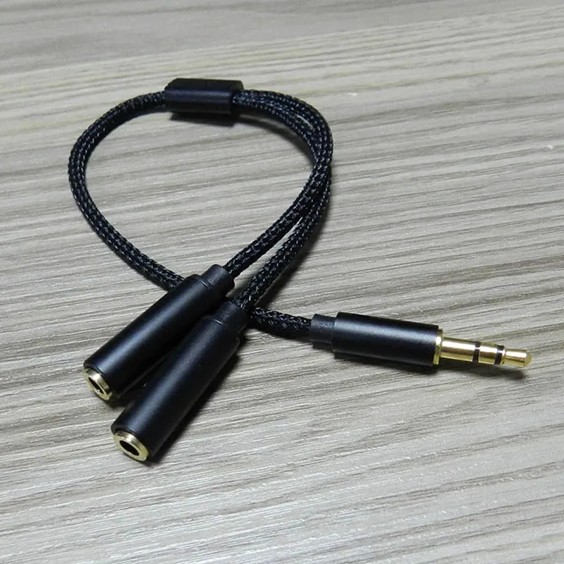 Earphone Jack Adapter 3.5mm Audio Splitter Y Jack 1 Male to 2 Female M/F 3.5mm Stereo Earphone Connector