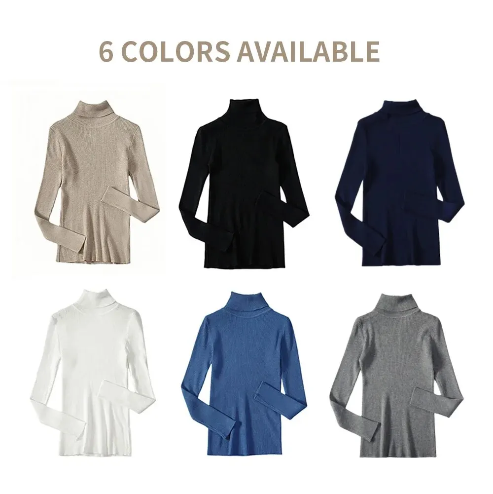 Sdbf56eca20b5405da082ca6a871f5422Y Basic Mock Neck Ribbed Sweaters for Women Cute Sexy Knitted Autumn Winter Warm Fitted Fashion Pullover Sweater Mallzona