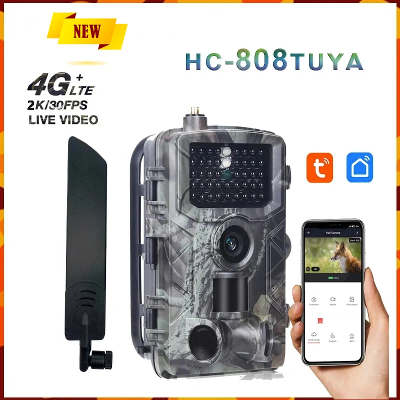 

Уличная инфракрасная охотничья камера для прямого эфира 4G 2K 30 МП, дистанционное управление мобильным приложением для просмотра фото-и видеосъемки, ловушка ночного видения для игр, водонепроницаемая