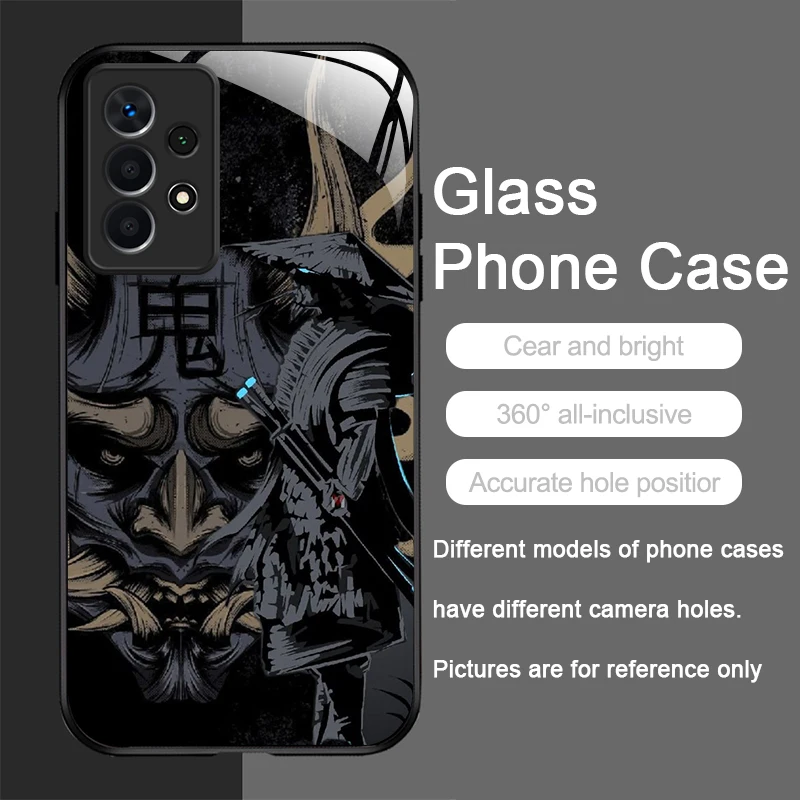 Ghost Face Samurai Tempered Glass Phone Case - Japan Edition