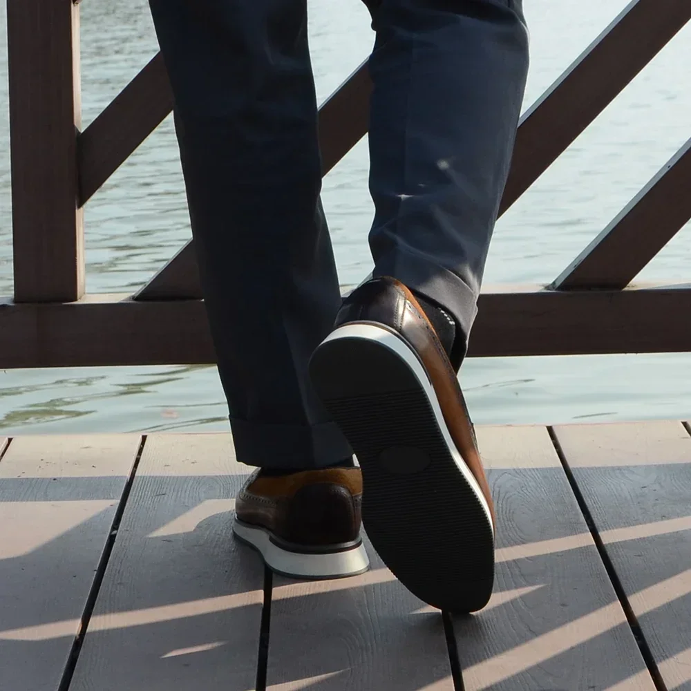 Luxury European Men's Sneakers Cow Suede Genuine Leather