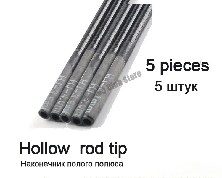 2.2mm-4.1mm 5 Pieces 80cm Fishing Rod Tip Spare Sections Taiwan Fishing Rod Full Size Solid Hollow Carbon Accessories Sturdy