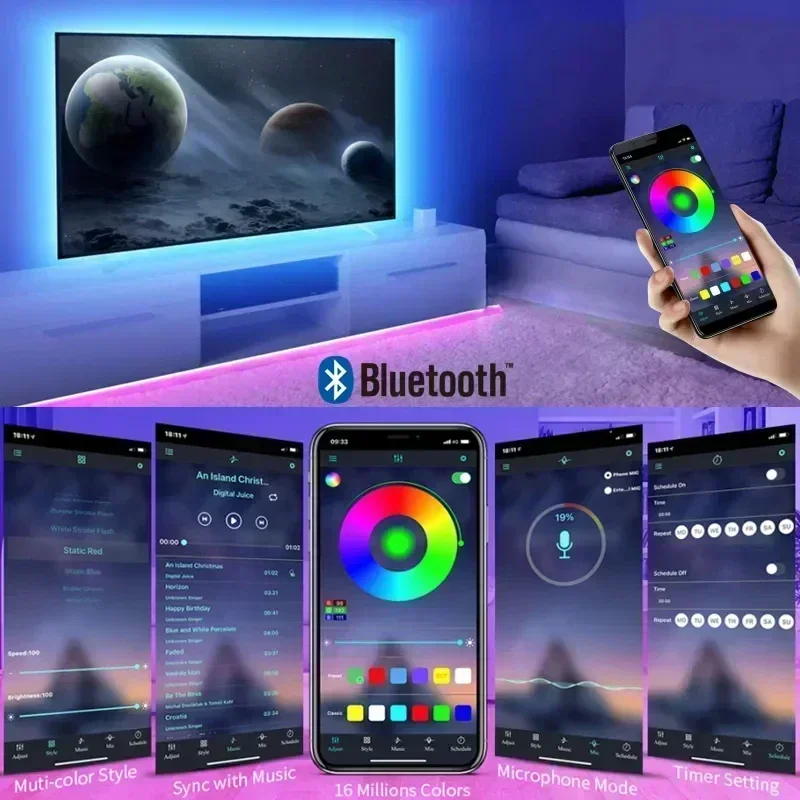 รูปสินค้า ไฟ RGB ยืดหยุ่น Smart USB ควบคุมแอพฯ ซิงค์เพลง ปรับสว่างได้
