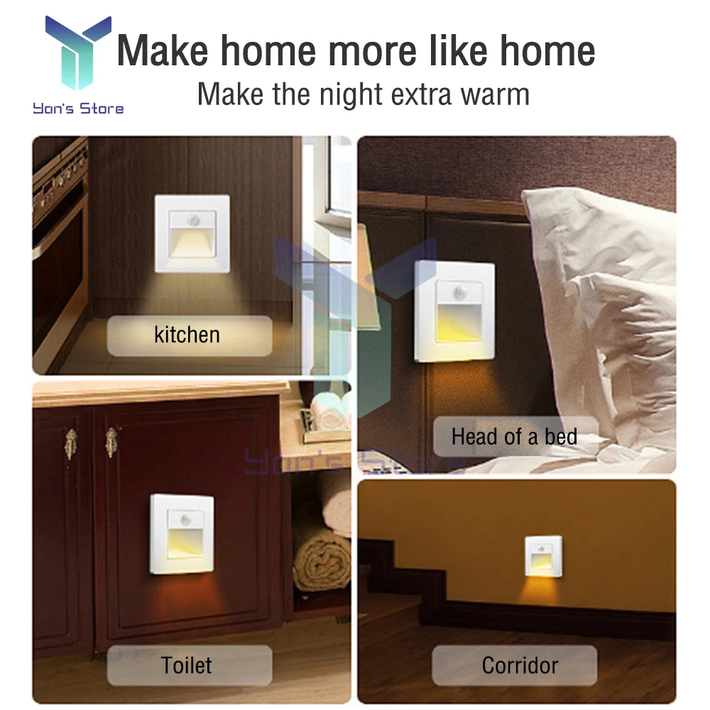 Motion Activated Bed Light Motion Sensor Night Light Bedside Lamp Illumination with Automatic Shut Off