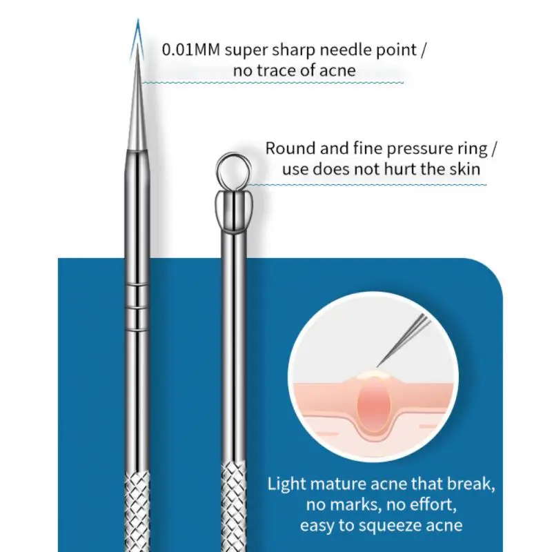 German Ultra-fine No. 5 Cell Pimples Blackhead Clip Tweezers Beauty Salon Special Scraping & Closing Artifact Acne Needle 1PCS