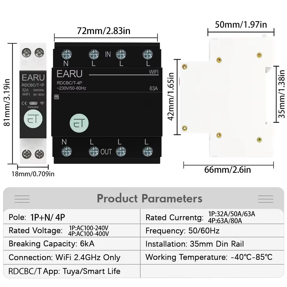 Smart WiFi Circuit Breaker Time Timer Relay Switch Smart Home House Voice Remote