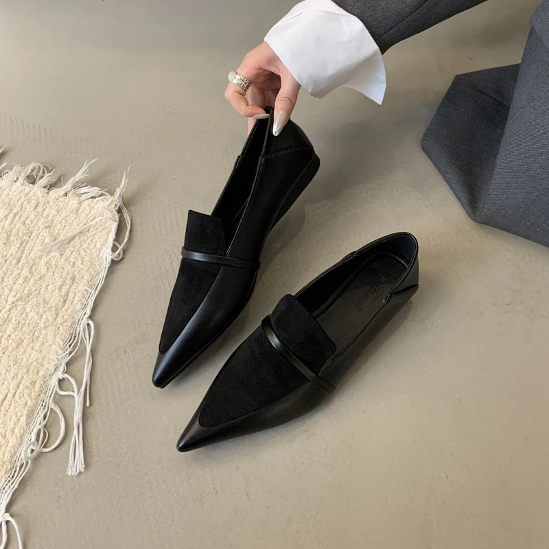 Burgundy Heel Flat Pumps Women Pointed Toe Shoes Comforts Black Ladies  Office Dress Shoes Flats De Mujer - AliExpress 322