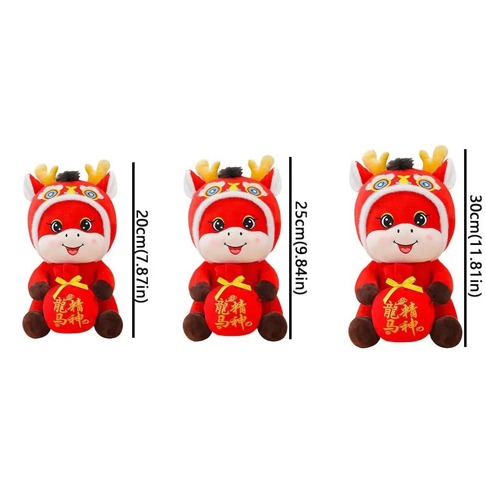 2026 Red Lucky Chinese Horse Mascot Cartoon Year of Horse Horse Plush Doll Blessing Traditional Auspicious Zodiac Horse Toy