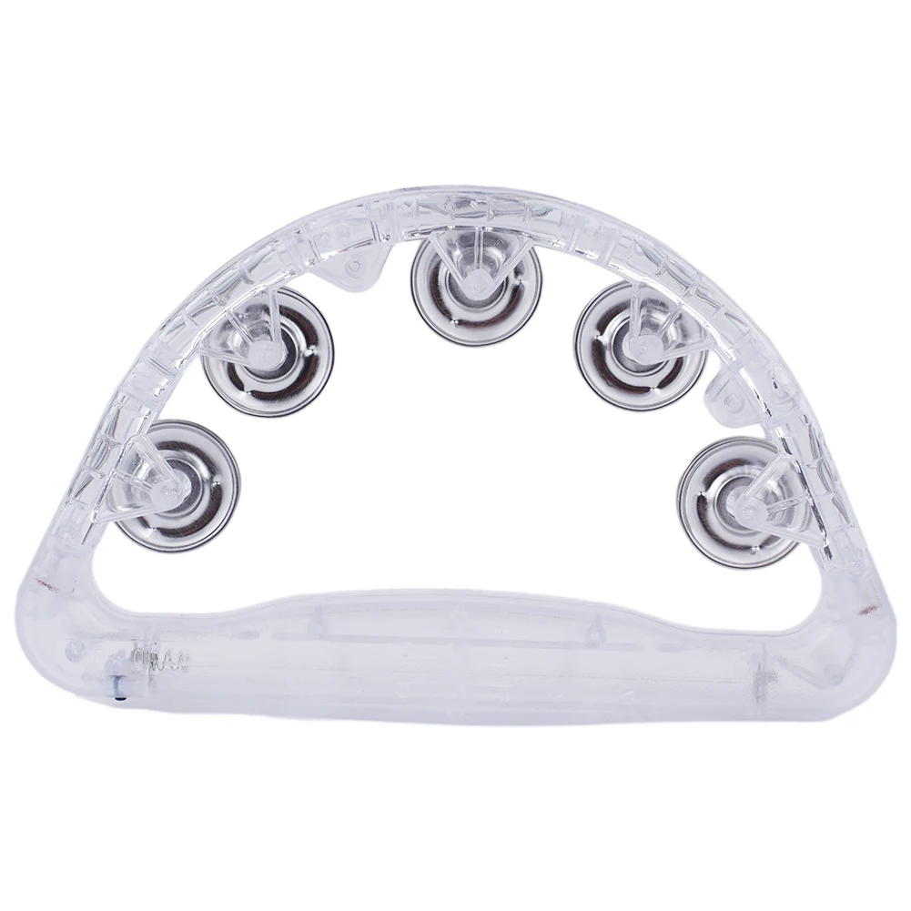 LED Tambourine Clear Light Up Sensory Toy Flashing Musical Instrument Shaking Toy For Festivals Birthday Orff Instrum hand tambourine