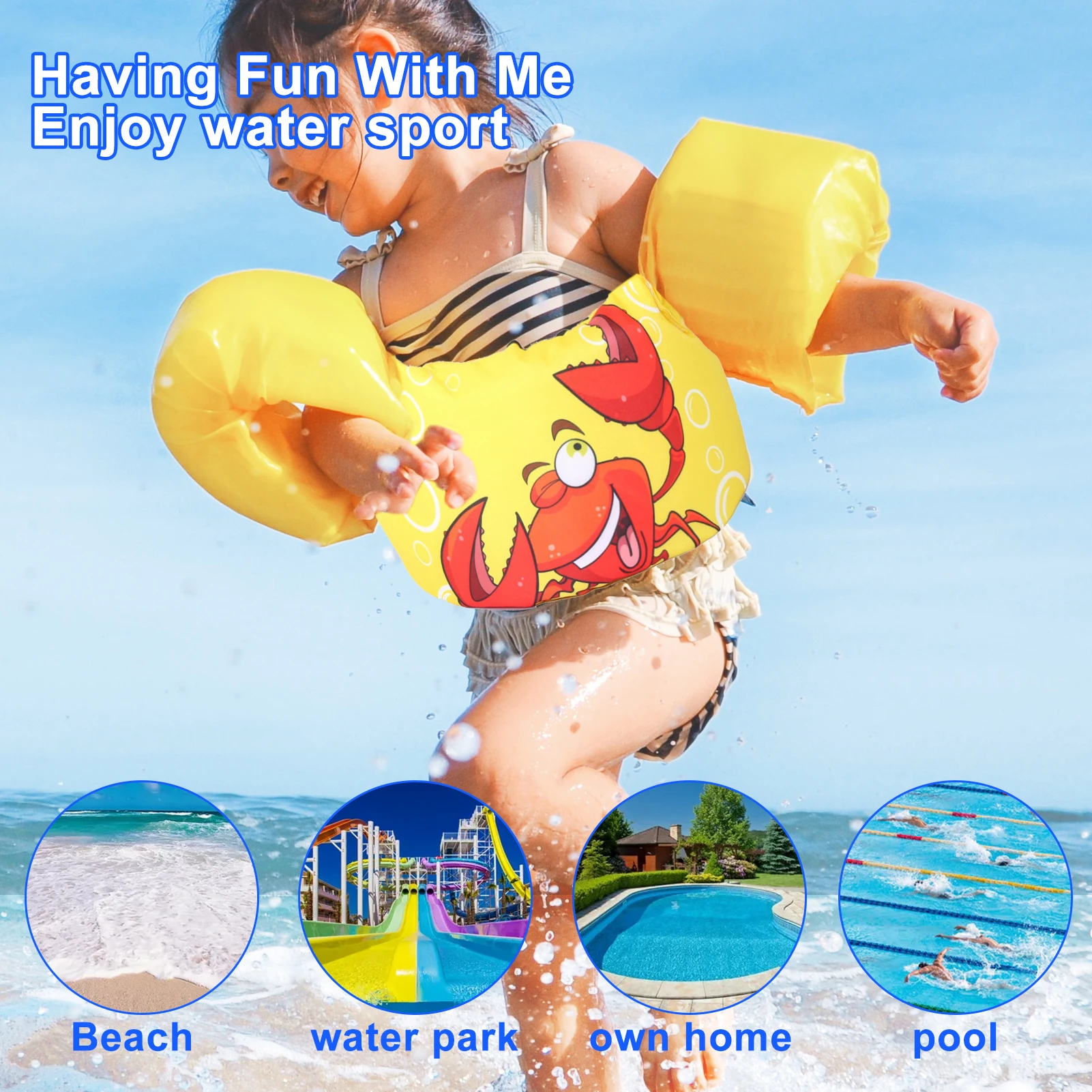 Toddler Swim Vest Pool Floats With Cute Cartoon Pattern For 2 To 6 Years Old Boys And Girls Life Vest For Children Puddle
