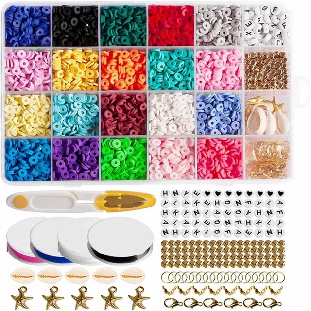 1 Set White Black Clay Beads for Bracelets Making Clay Bead Charms Kit with  Beads Letter Beads Charms Friendship Bracelet Kit for Charm Beads for  Jewelry Making Beads Girls