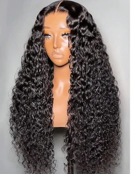 HD 13x6 Loose Nature Wave Lace Front Human Hair Wigs 250% Transparent 30 40 Inch 13x4 Full Deep Water Wave Lace Frontal Wig 1