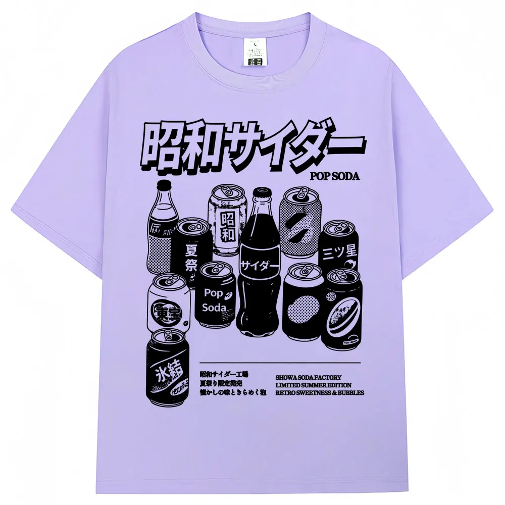 Retro Japanese Soda Aesthetic Oversized T-Shirt - 90s Anime Harajuku Style in Premium Cotton