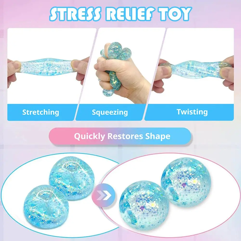 Glitter sensorisch fidget speelgoed rekbaar stressvermindering_voghion.com