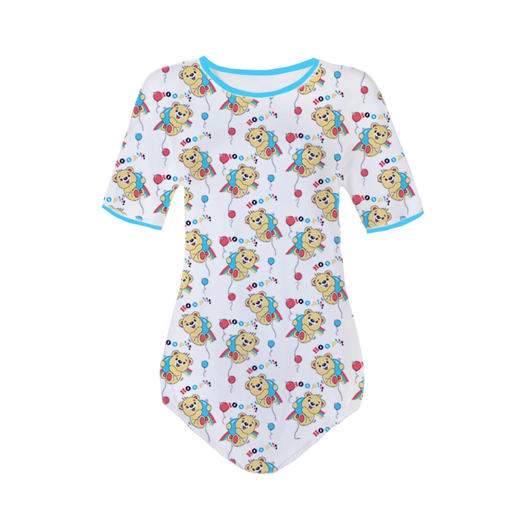 Little Bear Snap Crotch Onesie Adult Baby Bodysuit Sissy ABDL Diaper Pajamas men bodysuits,men lingerie