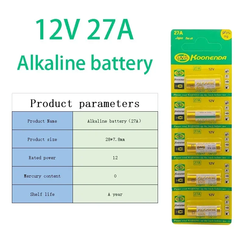 A27 27A 12V Alkaline Battery For Doorbell Alarm Remote Control G27A MN27 MS27 GP27A VR27 L828 V27GA ALK27A A27BP Dry Cells alkaline battery