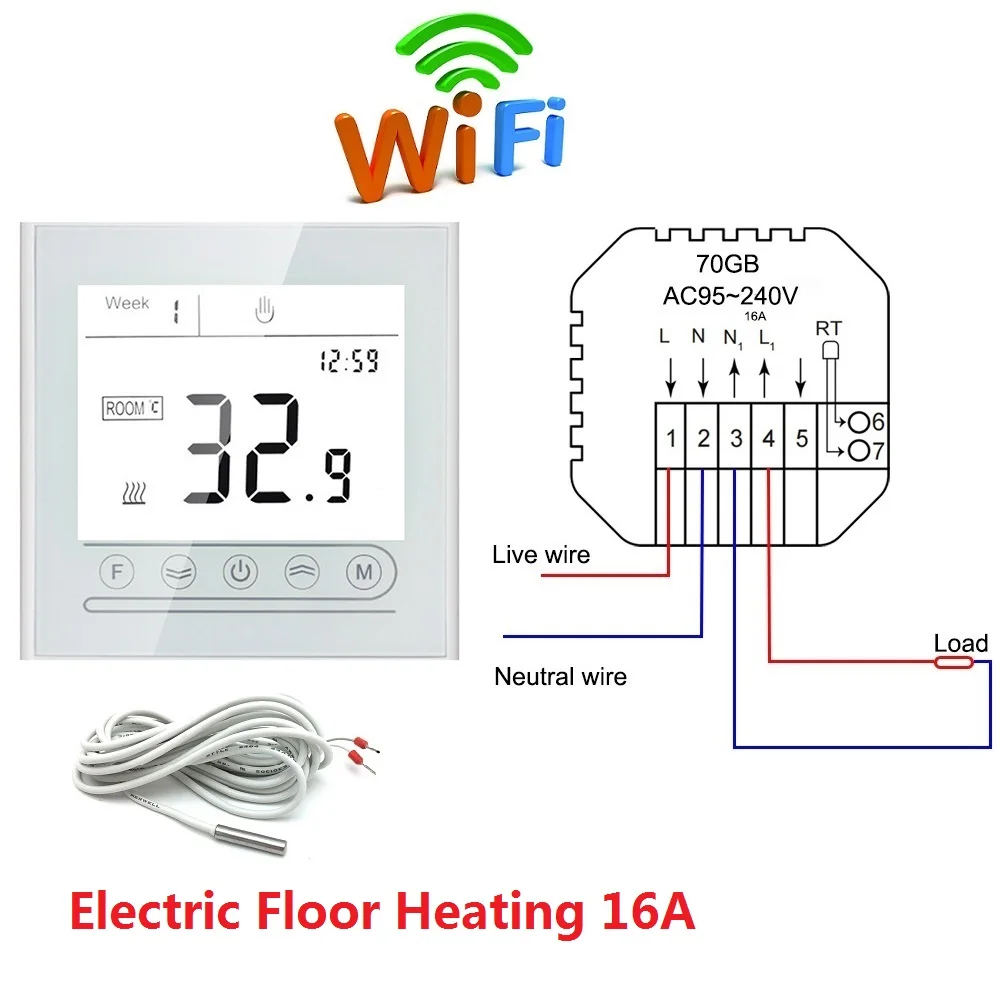 95~240V Alexa Google Home Smart Intelligent WiFi Thermostat Room Electric  Water Gas Boiler Floor Heating Temperature Controller - AliExpress