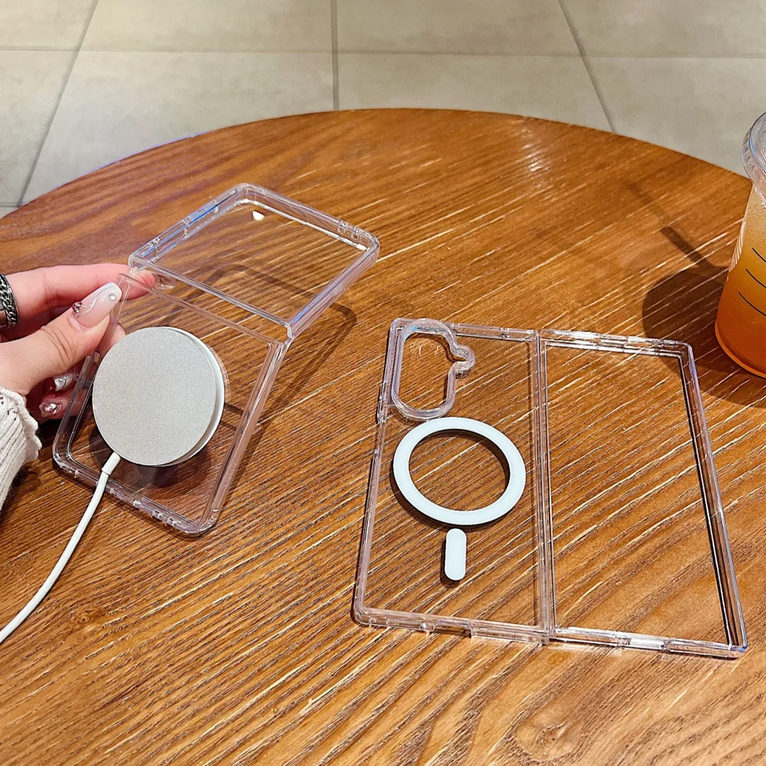 حافظة لهاتف Magsafe شفافة مغناطيسية لهاتف سامسونج...