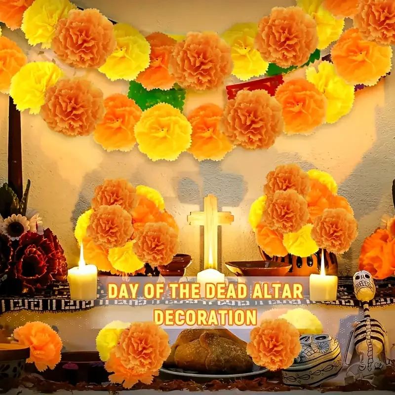 Artificial Carnation Marigold Flowers for Diwali Festival Decor