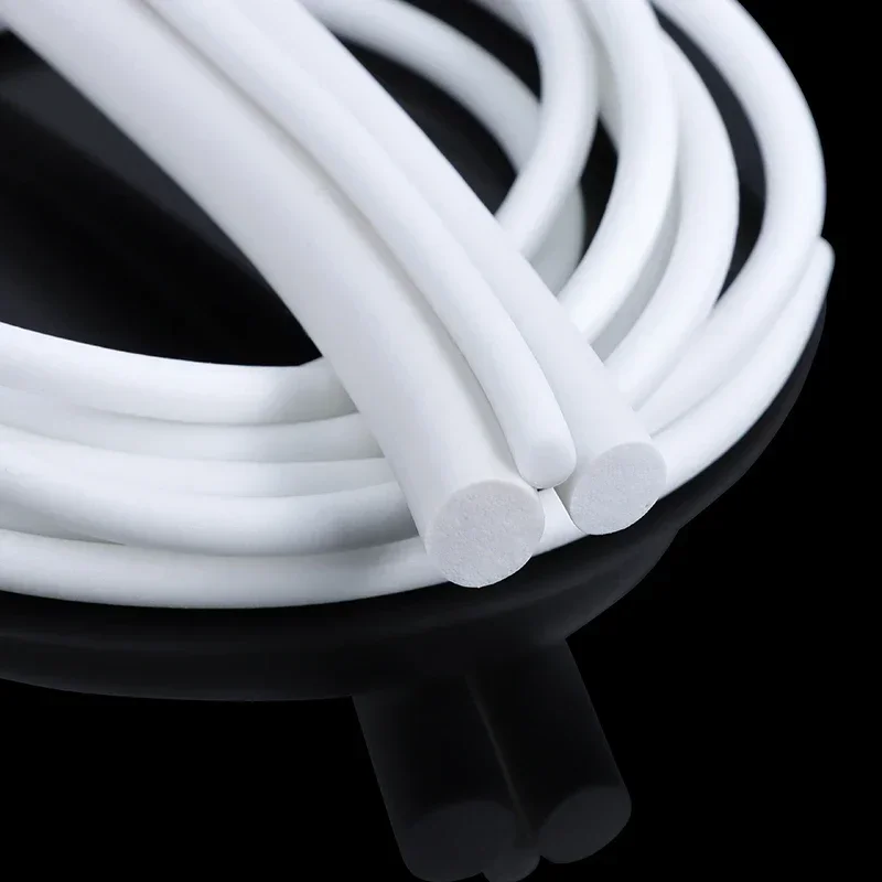 Bande D'étanchéité En Mousse De Silicone à Cellules Fermées - Diamètre 3 Mm, Longueur 5 M - Blanche, Résistante à La Chaleur (jusqu'à 200°C)