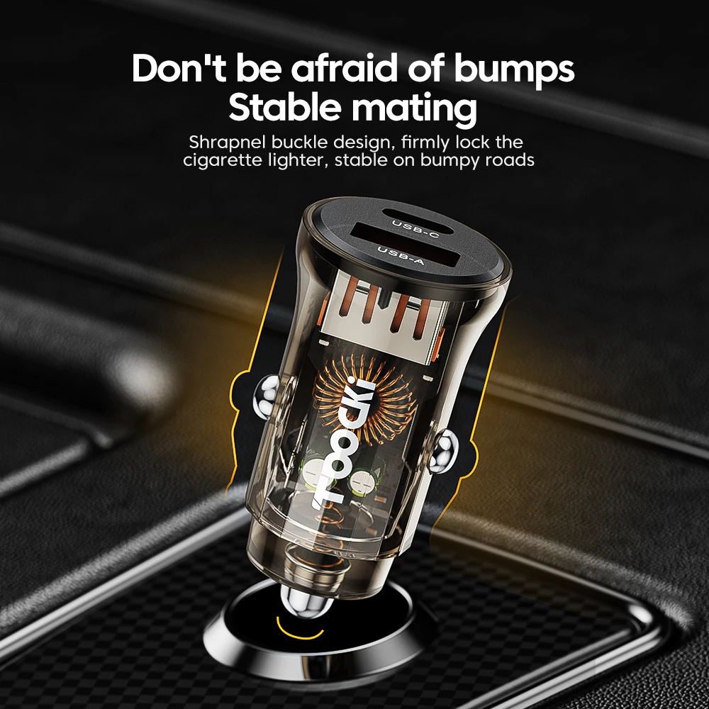 USB C Car Phone Charger QC 4.0 PD3.0 45W Fast For iPhone 14 13 12 Samsung S22 Ultra Xiaomi Huawei Poco