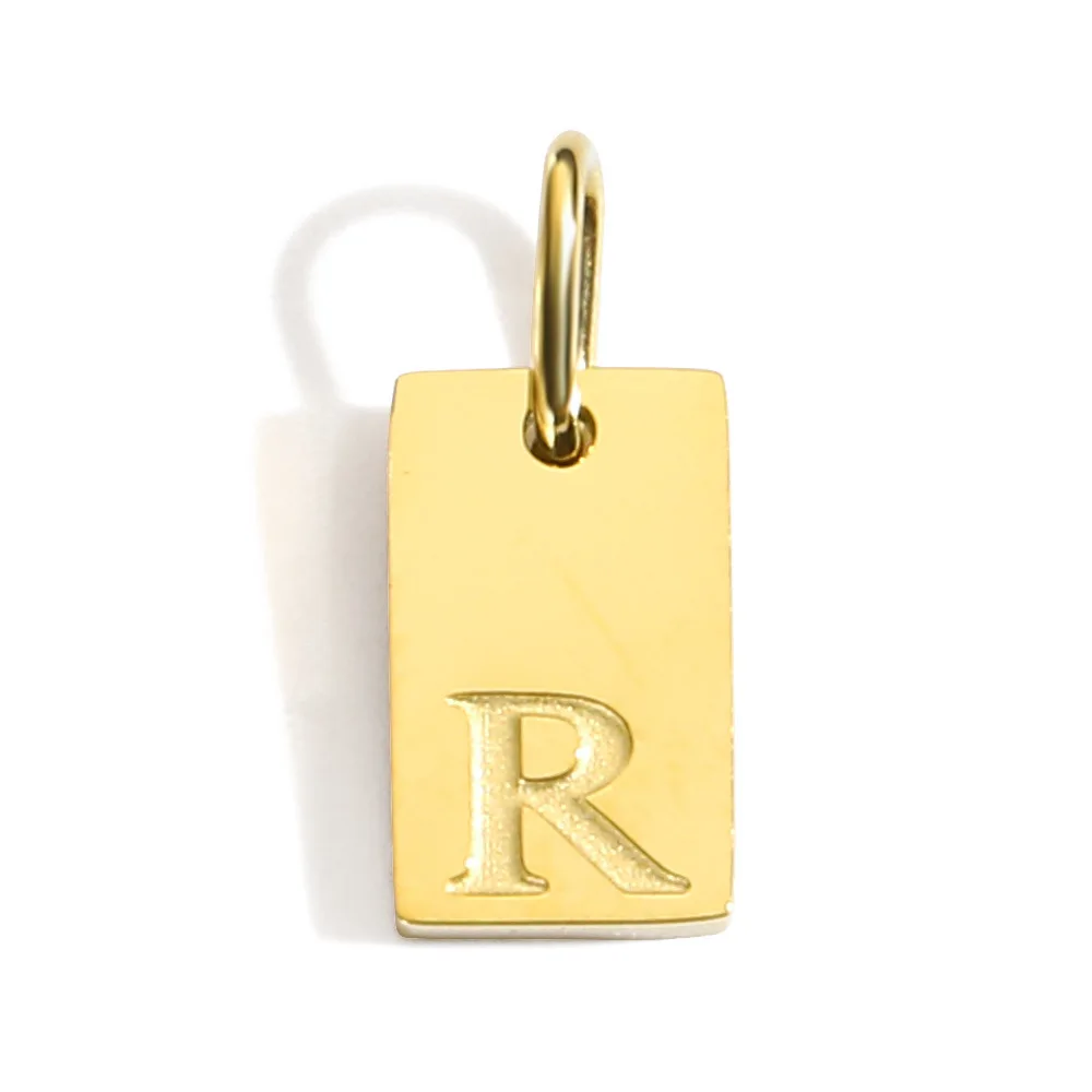 Gold Color Polished Stainless Steel Square Pendant for DIY Jewelry and Accessories